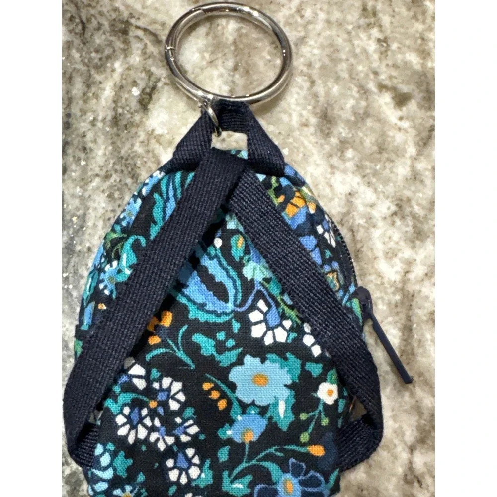 Vera Bradley Bitty‎ Backpack Keychain Bag Charm Jazzy Blooms pattern NWOT blue